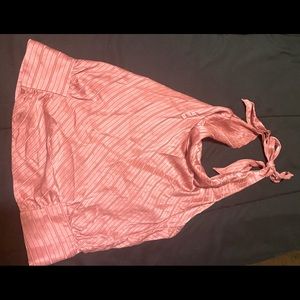 French Connection Pink striped halter top